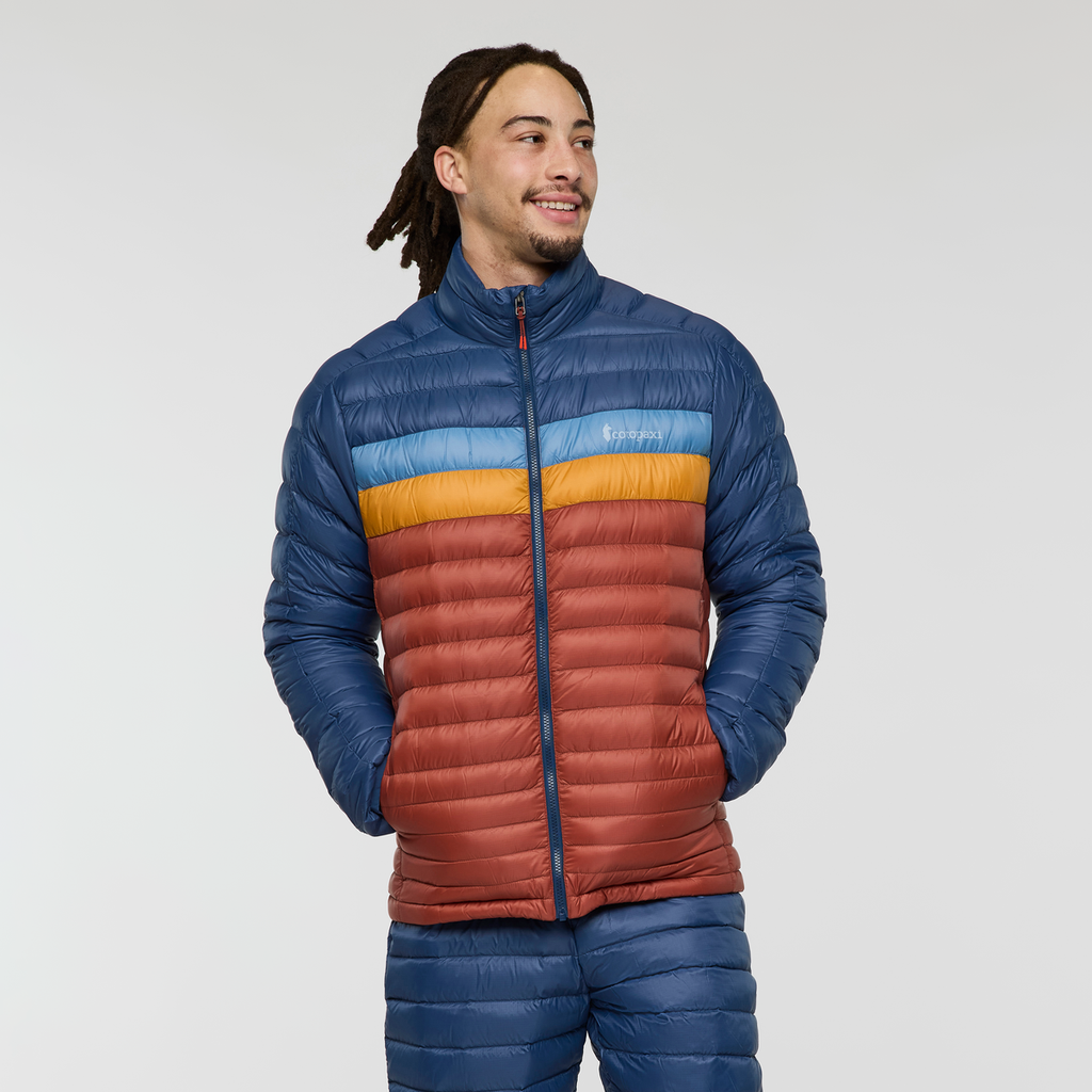 Fuego Down Jacket - Men's, Deep Sea/Nutmeg, Model Kai