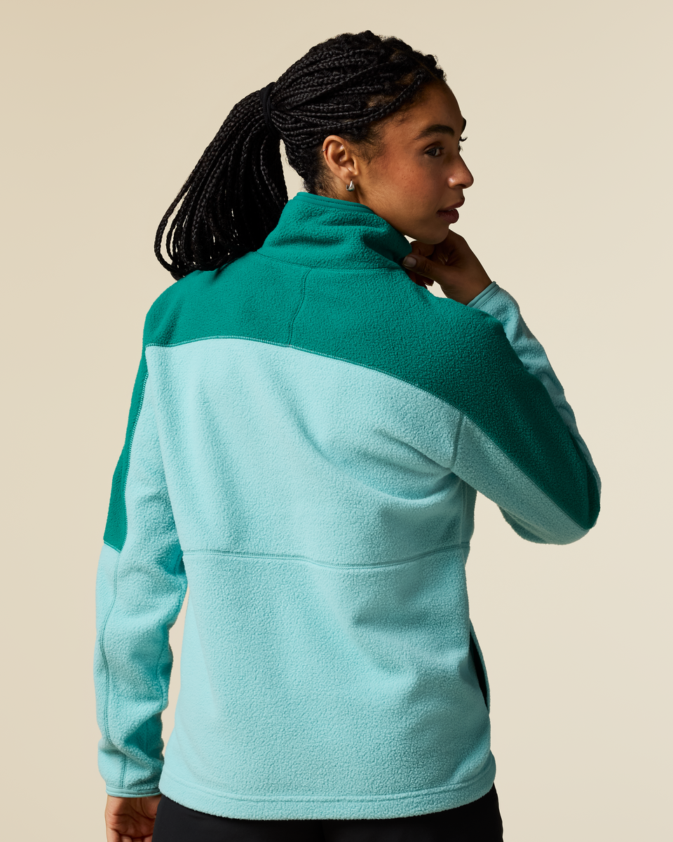 Abrazo Fleece Half-Zip Jacket - Women's, Malachite/Tide Pool, Model Kalu