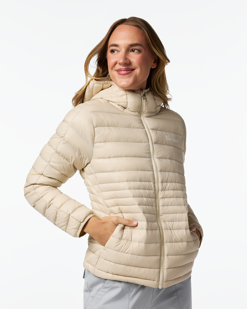 Fuego Down Hooded Jacket - Women's, Cotopaxi Cream, Model Ellen