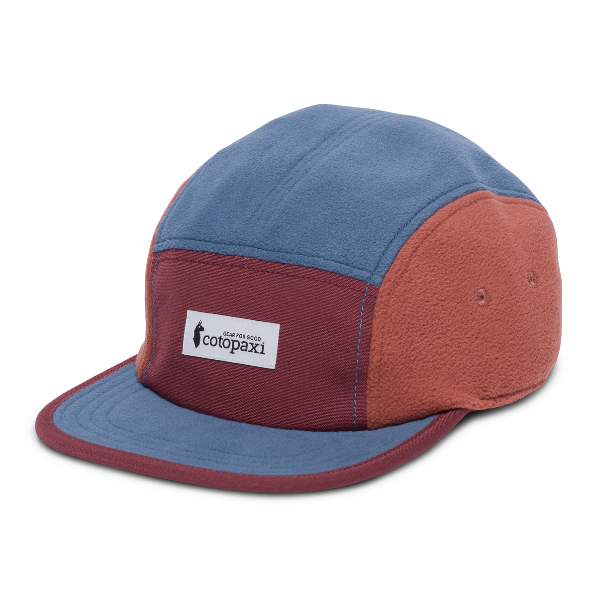 Fleece 5-Panel Hat, Mulberry/Deep Sea, Detail
