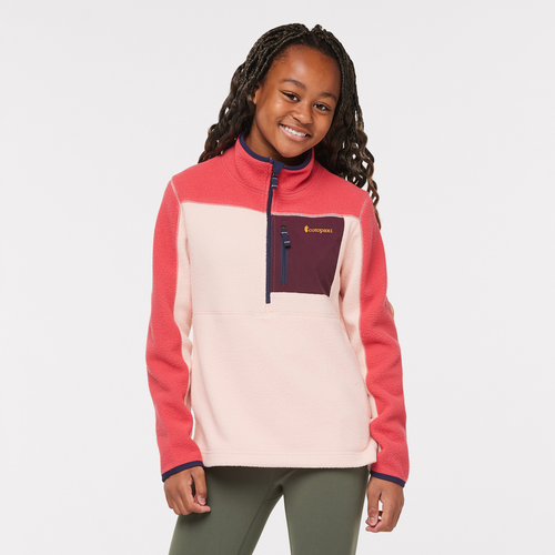 Abrazo Half-Zip Fleece Jacket - Kids', Strawberry/Rosewood, Model Adelina